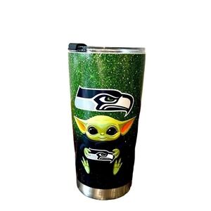 FLASH SALE! Baby Yoda Star Wars Seahawks Coffee Tumbler 24 oz *Limited Edition*